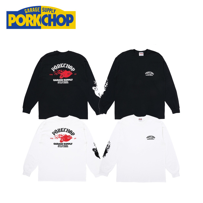 PORKCHOP GARAGE SUPPLY (ポークチョップ ガレージサプライ)　 FIRE UP L/S TEE  　【ロングスリーブTシャツ】【インタープレイ INTE