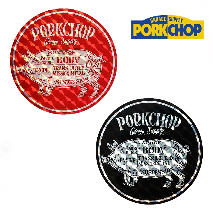 PORKCHOP GARAGE SUPPLY (ポークチョップ ガレージサプライ)　 HOLOGRAM CIRCLE STICKER 　【ステッカー シール】【インタープレイ I