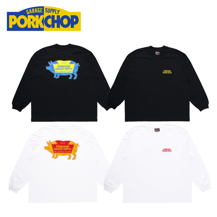 PORKCHOP GARAGE SUPPLY (ポークチョップ ガレージサプライ)　 LOGO PORK L/S TEE 　【ロンT ロングスリーブT】【インタープレイ INT