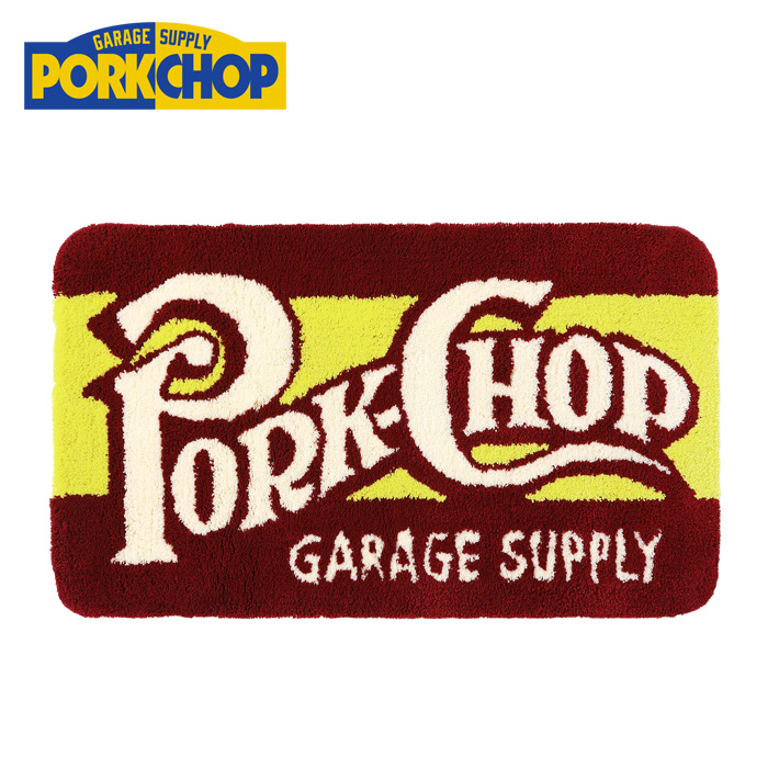 PORKCHOP GARAGE SUPPLY (ポークチョップ ガレージサプライ)　 SQUARE LOGO RUG MAT 　【ラグ マット】【インタープレイ INTERPLAY】