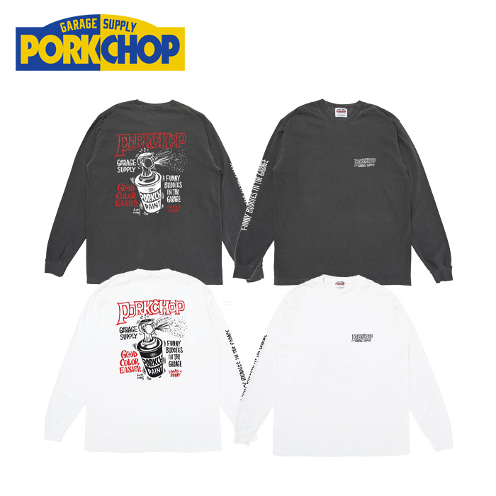 PORKCHOP GARAGE SUPPLY (ポークチョップ ガレージサプライ)　MAD SPRAY L/S TEE　【ロングスリーブTシャツ】【インタープレイ INTER