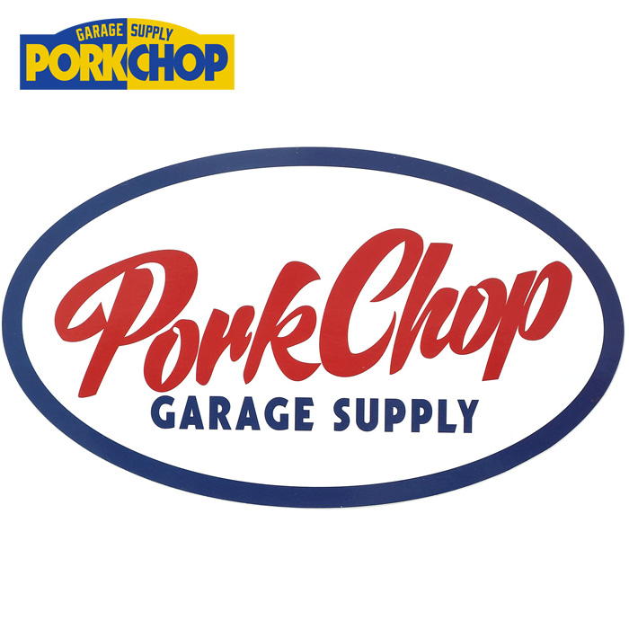 PORKCHOP GARAGE SUPPLY (ポークチョップ ガレージサプライ)　OVAL TRICO STICKER / LARGE　【ステッカー シール】【インタープレイ 