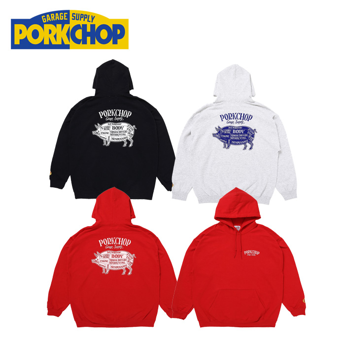 PORKCHOP GARAGE SUPPLY (ポークチョップ ガレージサプライ)　 PORK BACK HOODIE 　【プルオーバーパーカー】【インタープレイ INTER