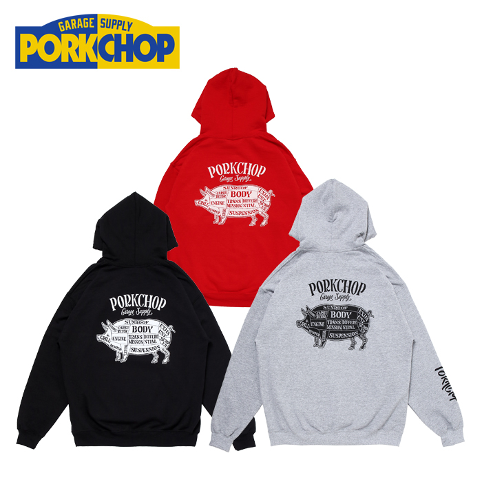 PORKCHOP GARAGE SUPPLY(ポークチョップ ガレージサプライ)　PORK BACK HOODIE　【スウェットパーカー】【送料無料】