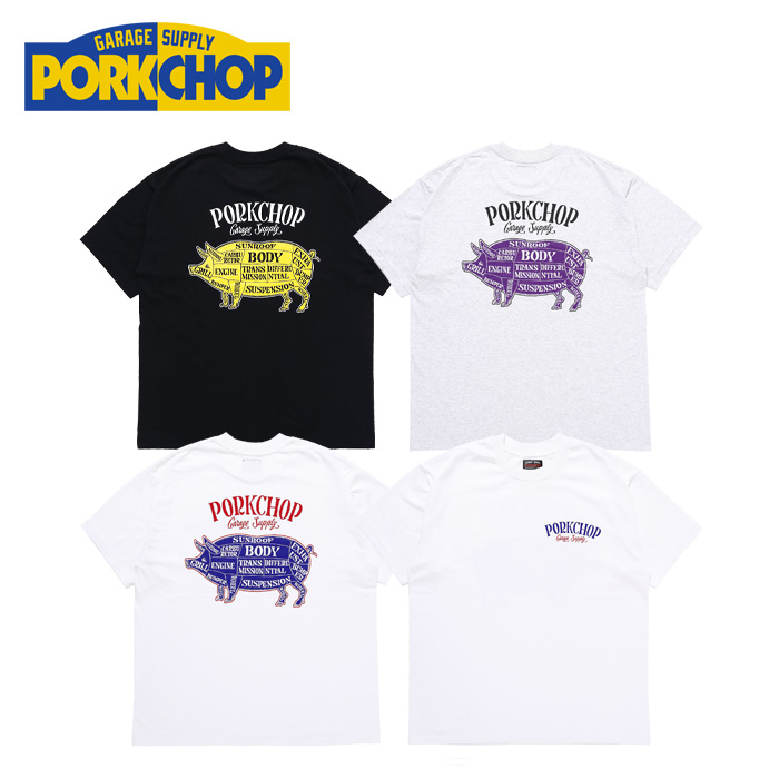 PORKCHOP GARAGE SUPPLY (ポークチョップ ガレージサプライ)　 PORK BACK TEE 　【プリント 半袖 Tシャツ】【インタープレイ INTERPL