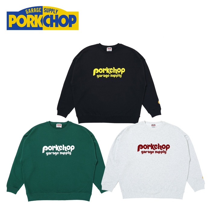 PORKCHOP GARAGE SUPPLY (ポークチョップ ガレージサプライ)　 WHEEL LOGO SWEAT 　【クルーネック スウェット】【インタープレイ IN