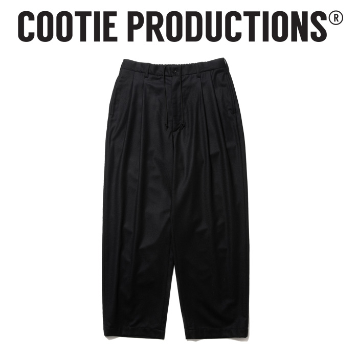 COOTIE(クーティー) 　 CA/W Flannel 2 Tuck Wide Easy Trousers 　【CTE-24A112】【カシミアウール ２タック ワイドイージーパンツ