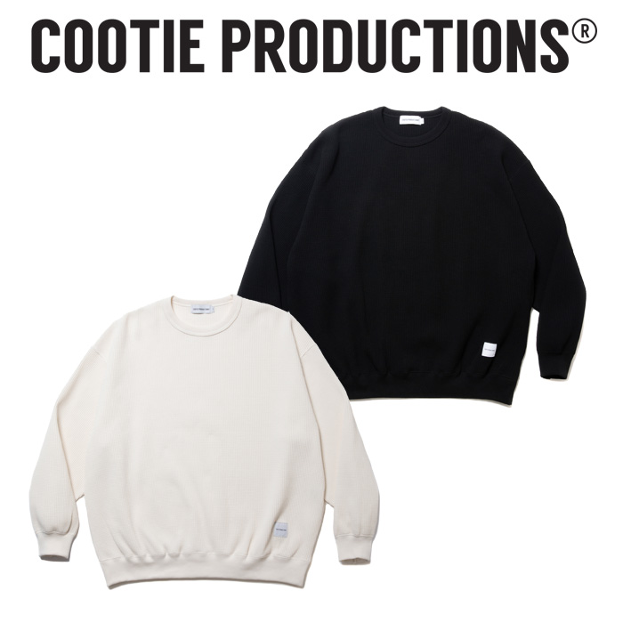 COOTIE (クーティー)　 N/C Waffle Crew 　【オーバーサイズ ロングスリーブ ワッフル 】【COOTIE PRODUCTIONS クーティープロダクシ