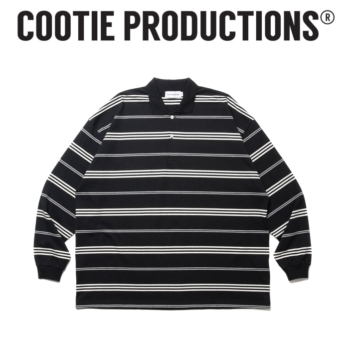 COOTIE (クーティー)　 Border L/S Polo 　【オーバーサイズ ポロ TEEシャツ】【COOTIE PRODUCTIONS クーティープロダクションズ】【