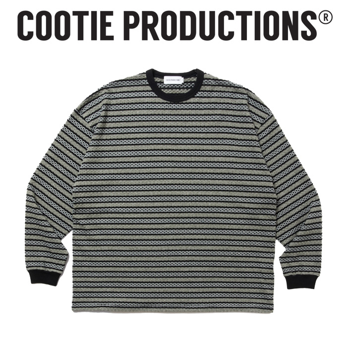 COOTIE (クーティー)　 Jacquard Border L/S Tee 　【ジャガード オーバーサイズ ロングスリーブ TEEシャツ】【COOTIE PRODUCTIONS 