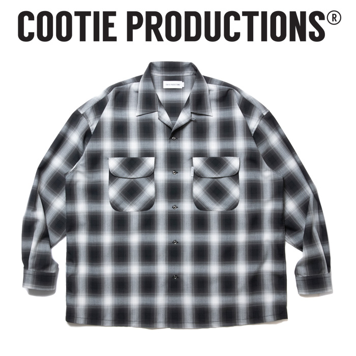 COOTIE (クーティー) 　 T/W Open Collar L/S Shirt 　【CTE-24A402-CHECK】【オープンカラー シャツ】【COOTIE PRODUCTIONS クーテ