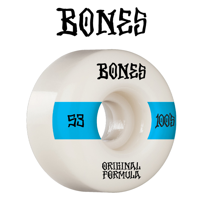 BONESWHEELS(ボーンズウィール)　BONES OG FORMULA 100S 53mm V4 WIDE 100A WHITE　【ボーンズ スケートボード スケボー パーツ ウィ