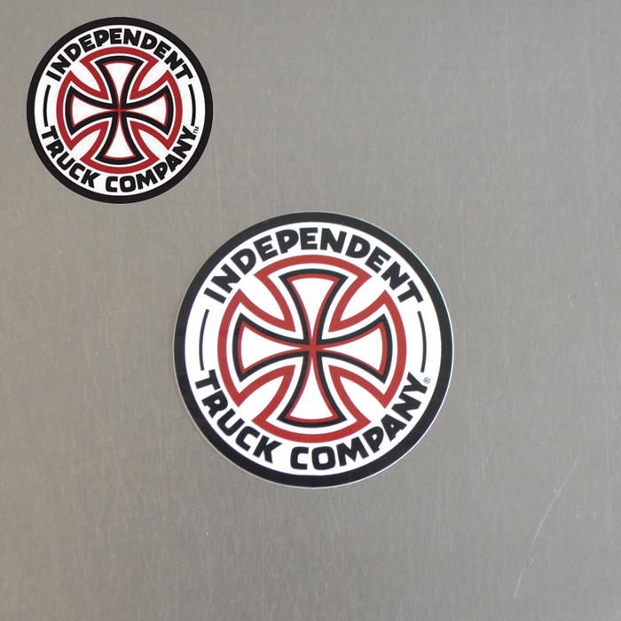 Independent Trucks (インディペンデント)　INDEPENDENT STICKER RED&WHT CROSS 3"　【インディペンデント】【スケートボード 】【ス
