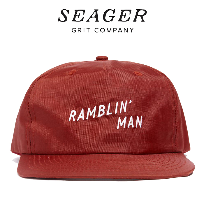 SEAGER(シーガー)　RAMBLIN' MAN RIPSTOP NYLON SNAPBACK BRICK RED　【キャップ 帽子】【シーガー キャップ】【定番 人気 シンプル 
