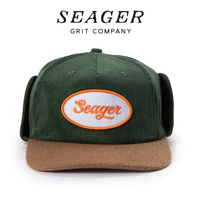 SEAGER(シーガー)　RUSS FLAPJACK CORDUROY CAP GREEN/BROWN　【キャップ 帽子】【シーガー キャップ】【定番 人気 シンプル アウト