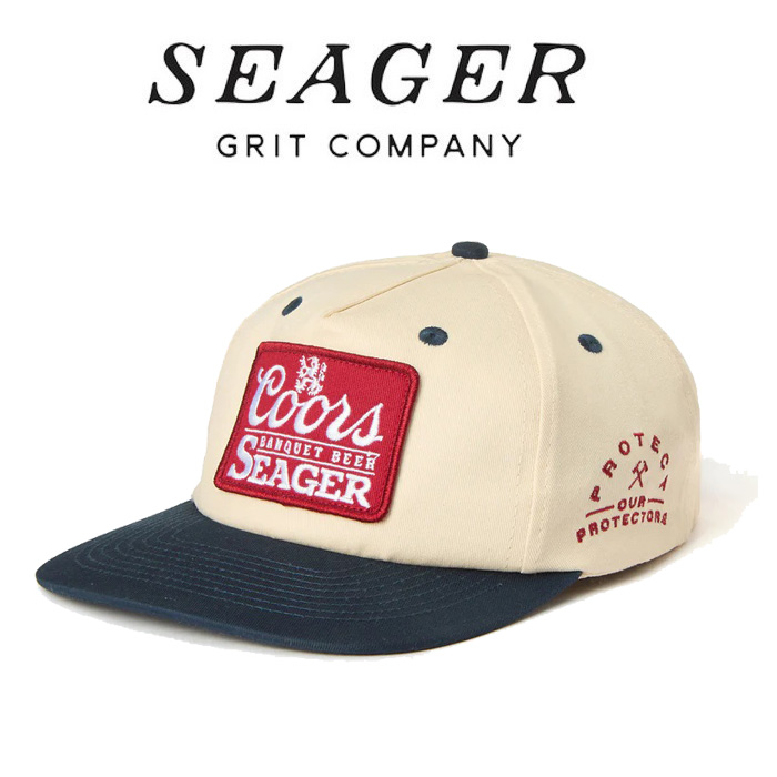 SEAGER(シーガー)　Seager x Coors Banquet P.O.P. Snapback Cream/Navy　【キャップ 帽子】【シーガー キャップ】【コラボレーショ
