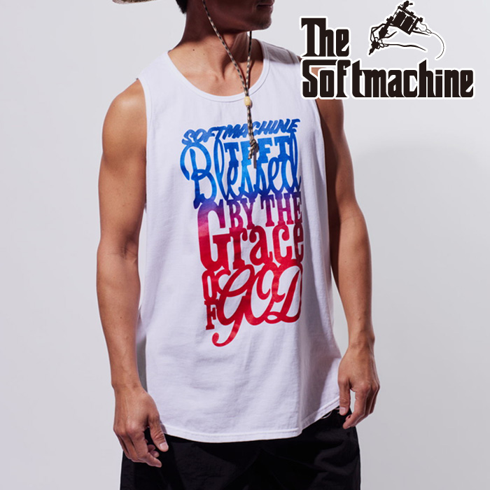 SOFTMACHINE (ソフトマシーン)　BLESSED TANK　【タンクトップ】【ホワイト ブラック タトゥー】【2025 SUMMER VACATION 先行予約】
