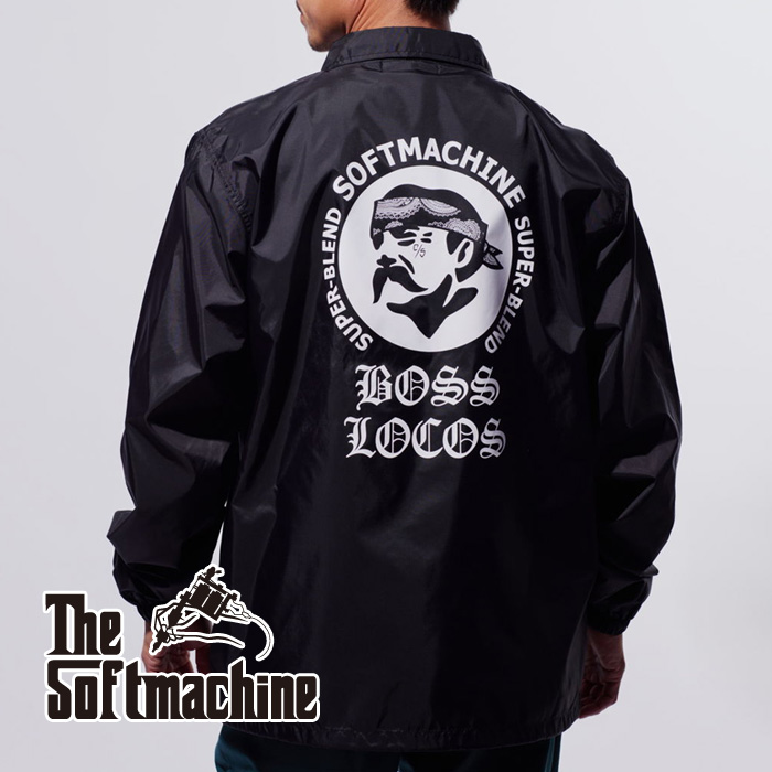 SOFTMACHINE (ソフトマシーン)　BOSS LOCOS JK　【コーチジャケット】【ブラック ネイビー タトゥー】【2025 SUMMER VACATION】【お