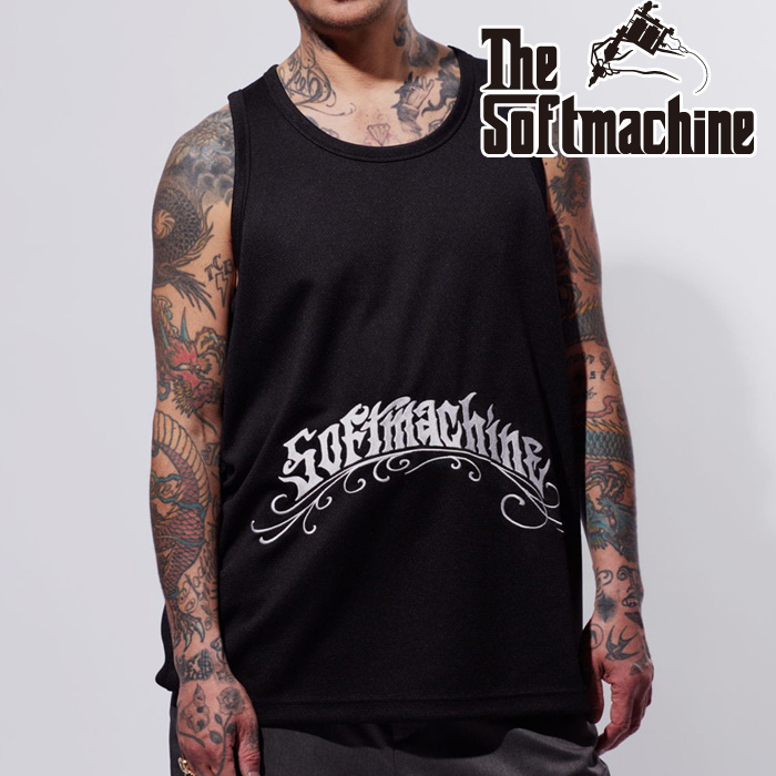 SOFTMACHINE (ソフトマシーン)　 GUERRERO TANK　【メッシュタンクトップ】【ホワイト ブラック タトゥー】【2025 SUMMER VACATION 