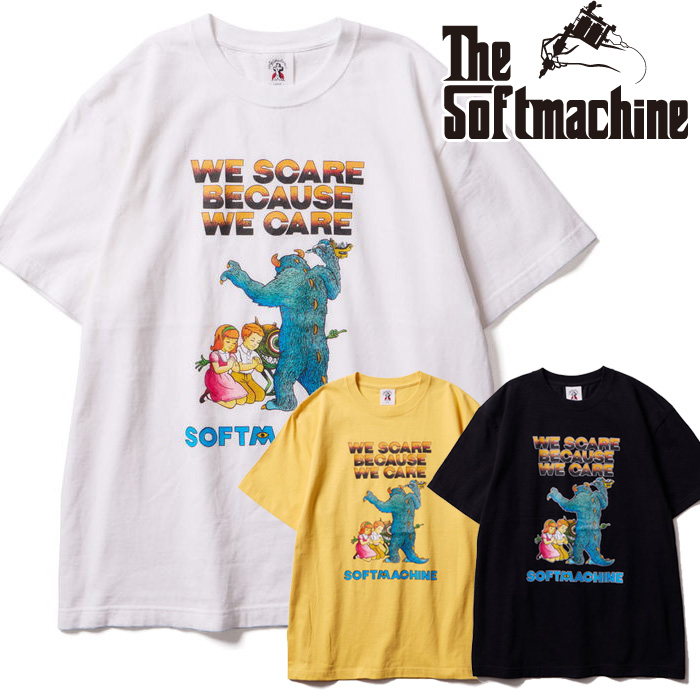 SOFTMACHINE (ソフトマシーン)　MONSTERS-T　【Tシャツ 半袖】【ホワイト ブラック イエロー タトゥー】【2025 SUMMER VACATION 新作