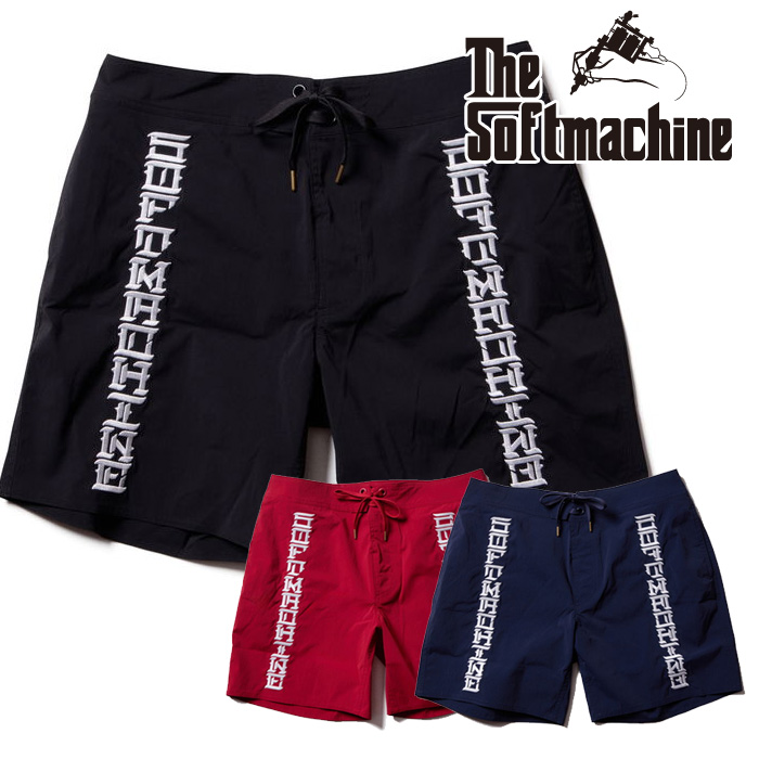 SOFTMACHINE (ソフトマシーン)　SINALOA BOARD SHORTS　【ショートパンツ】【ブラック ネイビー バーガンディ タトゥー】【2025 SUMM