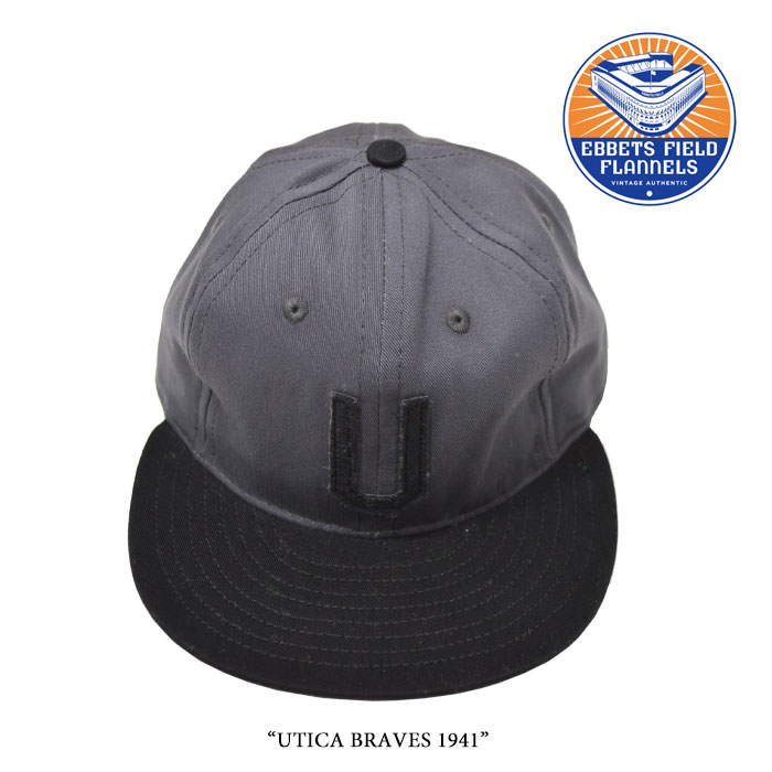 EBBETS FIELD FLANNELS(エベッツフィールドフランネルズ)　UTICA BRAVES 1941　【EBBETS FIELD FLANNELS コットンキャップ】　