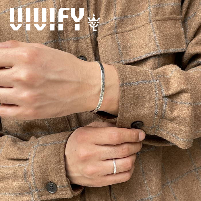 VIVIFY(ヴィヴィファイ)(ビビファイ)　Back Hallmarks Bangle/Hammered finish/Narrow　【VIVIFY バングル】【VFB-178】【オーダーメ