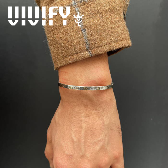 VIVIFY(ヴィヴィファイ)(ビビファイ)　Back Hallmarks Bangle/Hammered finish/Narrow w/gold　【VIVIFY バングル】【VFB-179】【オ