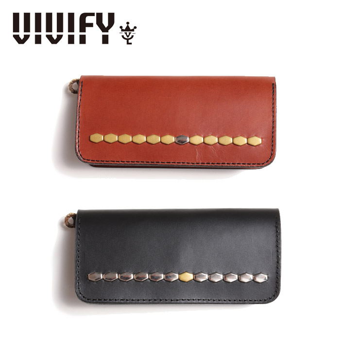 VIVIFY(ヴィヴィファイ)(ビビファイ)　GoodLuck RowStuds LongWallet/Hexagon　【VIVIFY ウォレット 財布】【VFO-101HGN】【オーダー