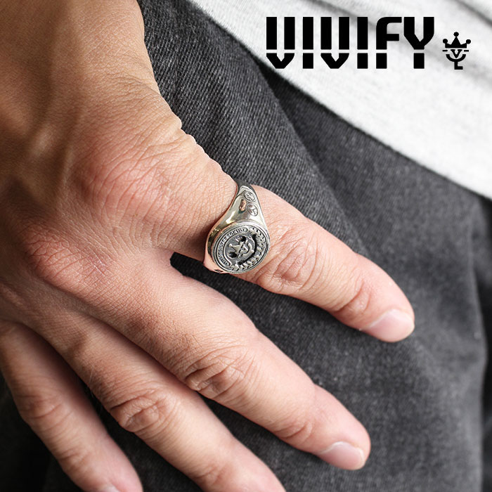 VIVIFY(ヴィヴィファイ）　Hallmarks Coin Seal Ring /Logo　【キャンセル不可】【送料無料】　【職人の完全手作業による逸品】　【V