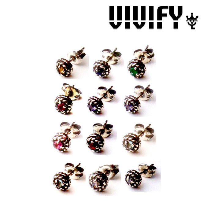 VIVIFY(ヴィヴィファイ）　Birthstone Pierce　【オーダーメイド受注生産】【キャンセル不可】　【VIVIFY ピアス】【シルバー ゴール