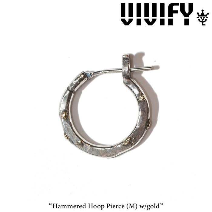 VIVIFY(ヴィヴィファイ)(ビビファイ) 　Hammered Hoop Pierce（M）w/gold　【オーダーメイド受注生産】【キャンセル不可】　【VIVIFY