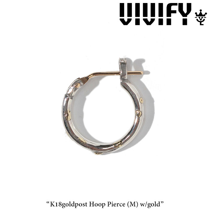 VIVIFY(ヴィヴィファイ)(ビビファイ) 　K18goldpost Hoop Pierce（M）w/gold　【オーダーメイド受注生産】【キャンセル不可】　【VIV