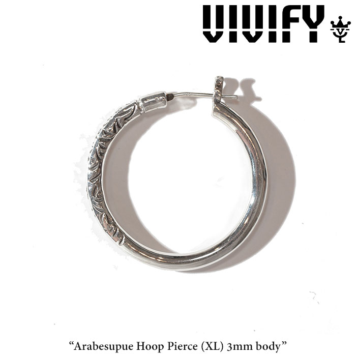 VIVIFY(ヴィヴィファイ)(ビビファイ)　Arabesupue Hoop Pierce（XL）3mm body　【オーダーメイド受注生産】【キャンセル不可】　【オ