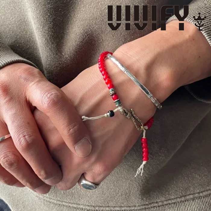 VIVIFY(ヴィヴィファイ）　Small White Hearts Beads Bracelet　【オーダーメイド 受注生産】【キャンセル不可】　【ブレスレット】