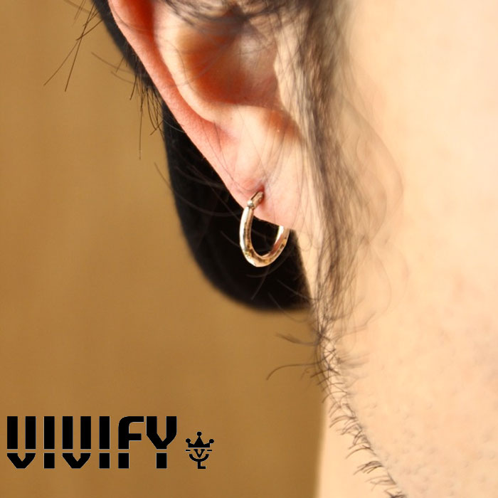 VIVIFY(ヴィヴィファイ）　Hammered Hoop Pierce (S) w/gold　【オーダーメイド受注生産】【キャンセル不可】　【VIVIFY フープピア