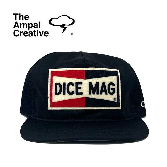 THE AMPAL CREATIVE (ザ・アンパル クリエイティブ)　Dice Magazine SPARK Black Trucker - Snapback 　【キャップ 帽子 定番 人気 