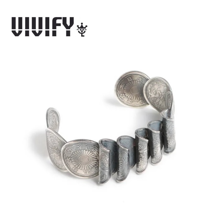 VIVIFY(ヴィヴィファイ)(ビビファイ)　Phoenix 50 Sen Coins Wave Bangle　【バングル】【VFB-221】【オーダーメイド ハンドメイド 