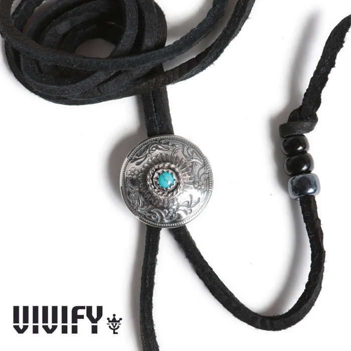 VIVIFY(ヴィヴィファイ)(ビビファイ)　Phoenix 50 Sen Coin Loop Tie with Stone(ターコイズ)　【ループタイ】【VFN-332】【オーダー