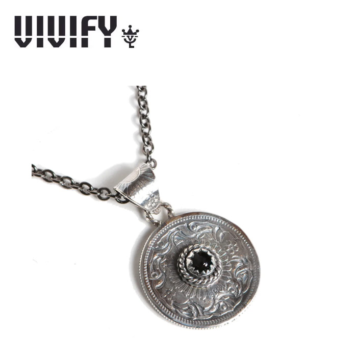 VIVIFY(ヴィヴィファイ)(ビビファイ)　Phoenix 50 Sen Coin with Stone Necklace(オニキス)　【ネックレス】【VFN-336】【オーダーメ