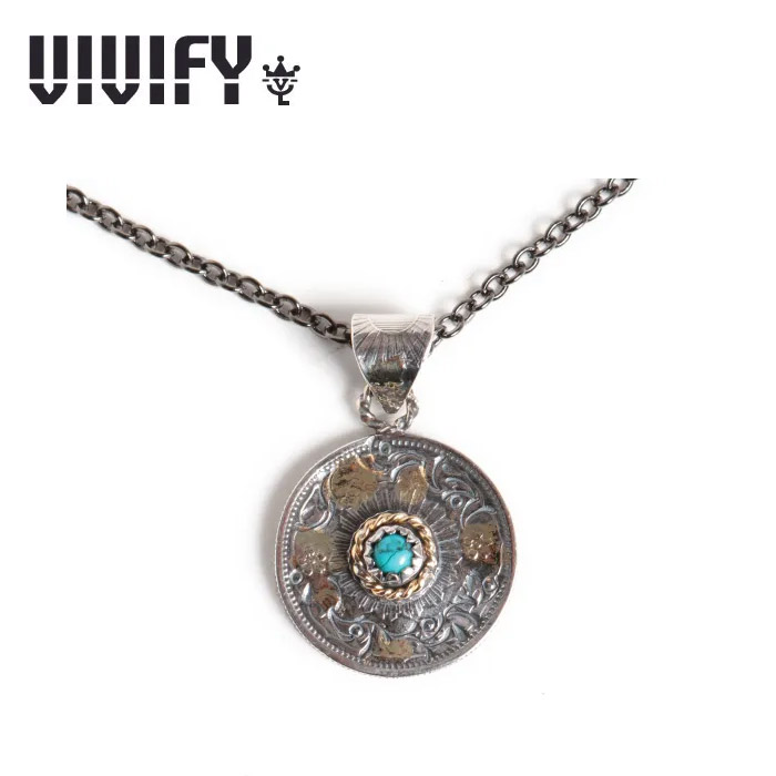 VIVIFY(ヴィヴィファイ)(ビビファイ)　Phoenix 50 Sen Coin with Stone Necklace w/gold(ターコイズ)　【ネックレス】【VFN-337】【