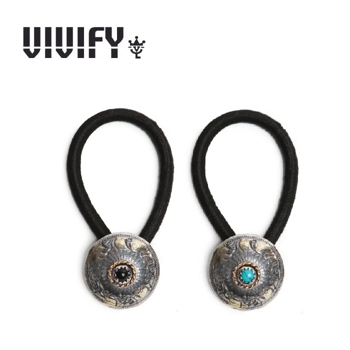 VIVIFY(ヴィヴィファイ)(ビビファイ)　Phoenix 50 Sen Coin Concho with Stone w/gold　【コンチョ】【VFO-129】【オーダーメイド ハ