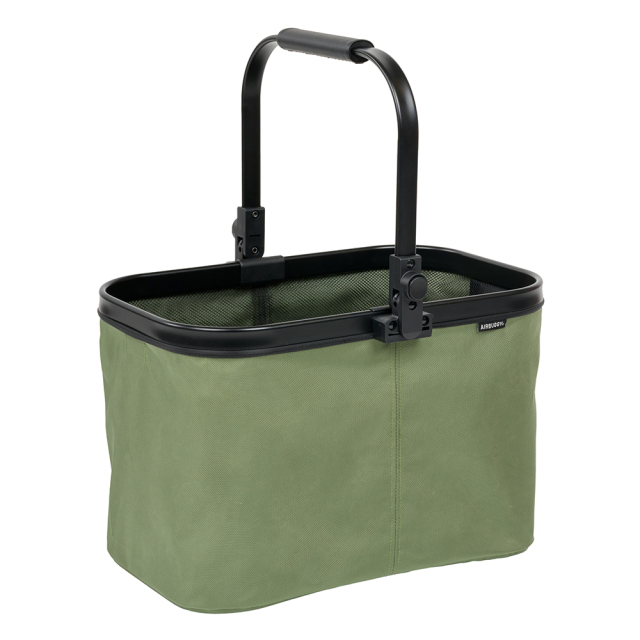 マルチバスケット｜モスグリーン｜カート装着斜め２