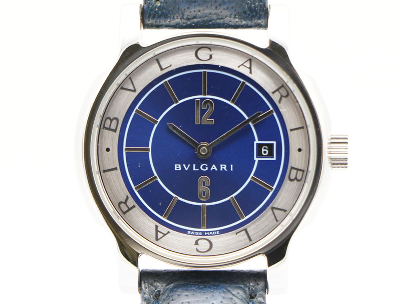 【 ブルガリ BVLGARI 】 腕時計 ST29S ソロテンポ 29mm SS/革 デイト クォ―ツ レディース 新着 70384-3