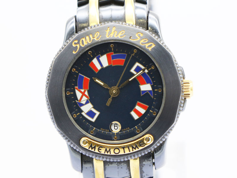 【 コルム CORUM 】腕時計 アドミラルズカップ メモタイム セイブ ザ シー GP/SS  デイト クォーツ レディース 新着 70428-4