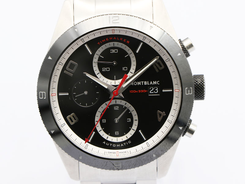 【 モンブラン MONTBLANC 】腕時計 116097 タイムウォーカー クロノグラフ 裏スケ SS 自動巻 デイト メンズ 保 箱 新着 70184-1