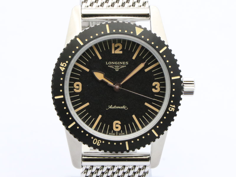 【 ロンジン LONGINES 】未使用品 L2.822.4 ヘリテージ スキンダイバー SS 自動巻 メンズ 箱・保 新着 70248-2