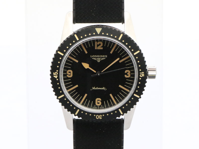 【 ロンジン LONGINES 】L2.822.4 ヘリテージ スキンダイバー SS/ラバー 自動巻 メンズ 箱・保 新着 70239-3