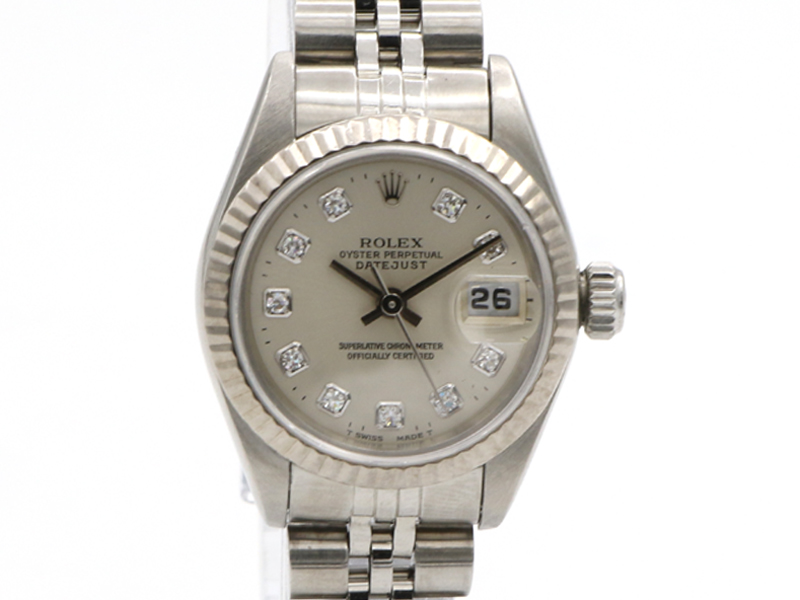 【 ロレックス ROLEX 】 69174G デイトジャスト W番台 1994～1995年製 K18/SS 10Pダイヤ 自動巻 デイト レディース □新着 00223-0