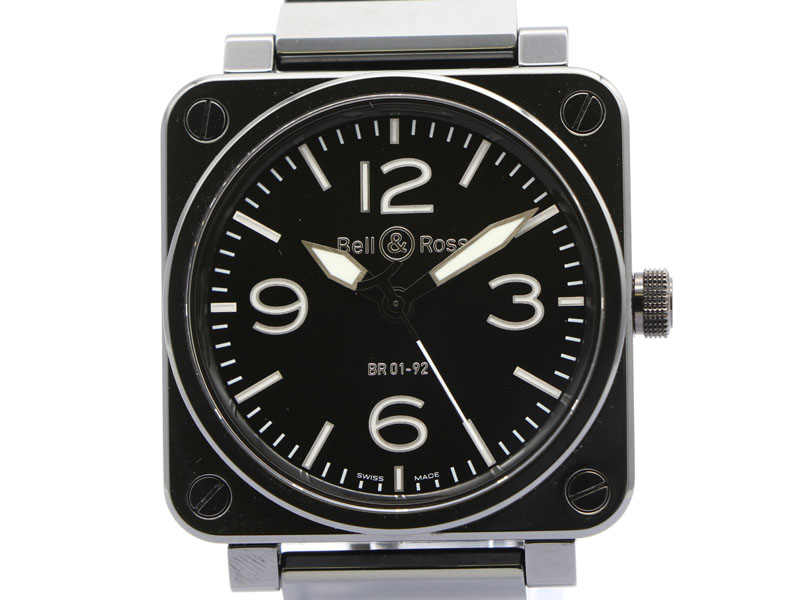 【 ベル＆ロス Bell＆Ross 】 腕時計 BR01-92BC-AL アビエーション ブラックセラミック SS 自動巻 保 箱 メンズ 新着 70227-1